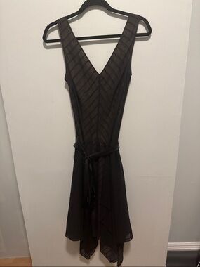 blue dress for baby girl BCBG MAX AZRIA Black 7 White Polka Dot Asymmetrical Ruffle Dress main image 0